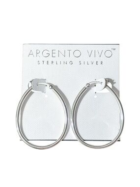 Argento Vivo Sterling Silver Oval Hoop Earrings